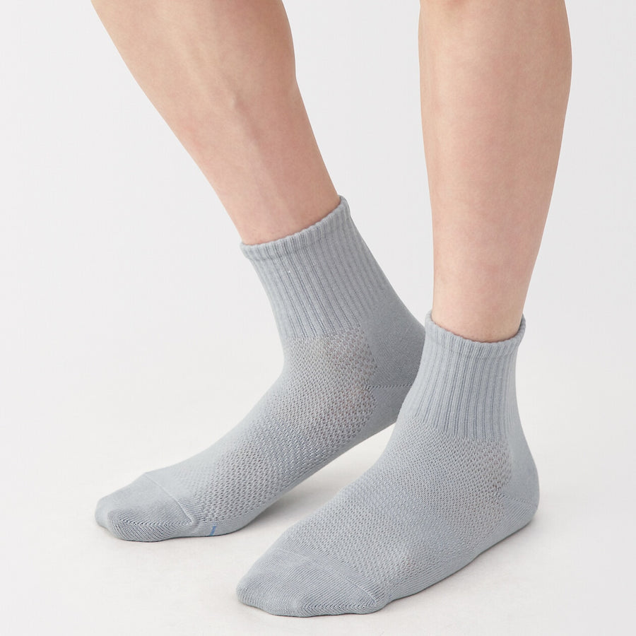 M's Right angle breathable cotton short socksWhite25-27cm