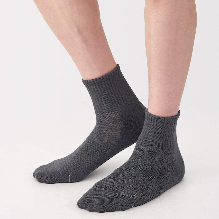 M's Right angle breathable cotton short socksWhite25-27cm