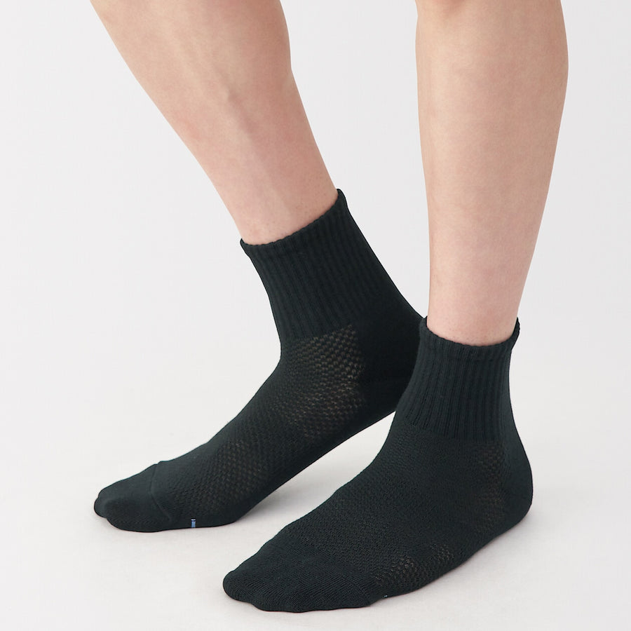 M's Right angle breathable cotton short socksWhite25-27cm