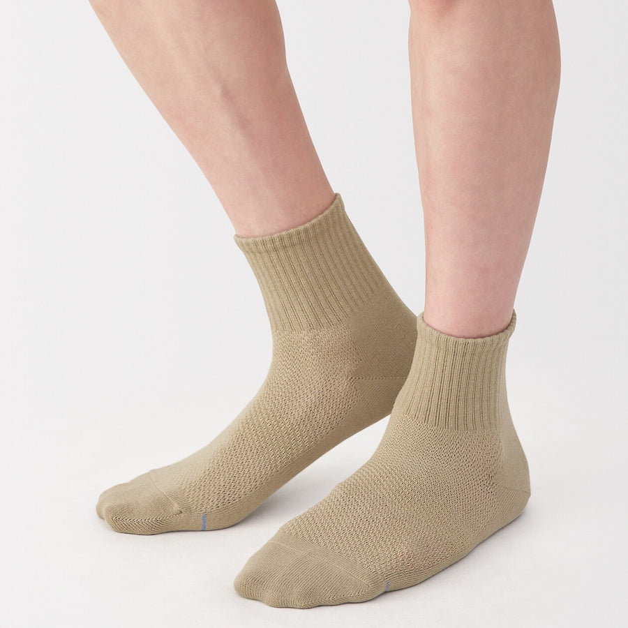 M's Right angle breathable cotton short socksWhite25-27cm