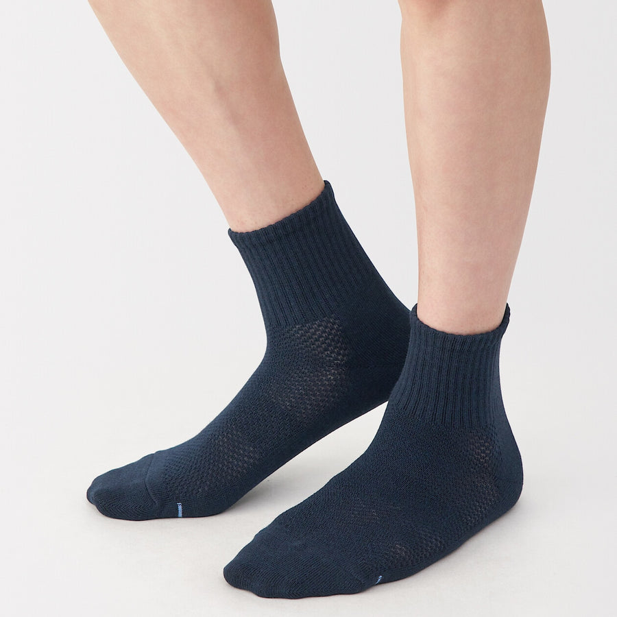 M's Right angle breathable cotton short socksWhite25-27cm