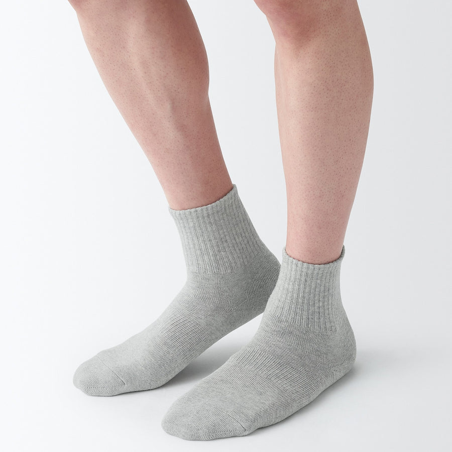 M's right angle pile short socksGrey23-25cm (AU W 4-6 / M 4.5-6.5)