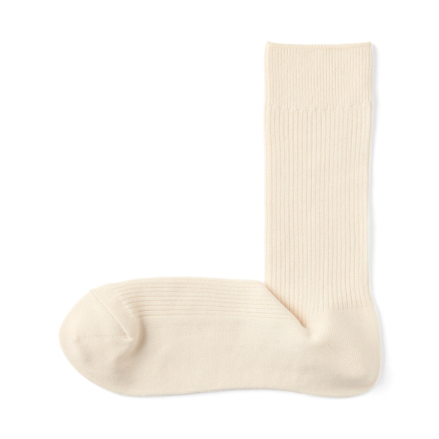 M's right angle ribbed socksOff White23-25cm (AU W 4-6 / M 4.5-6.5)