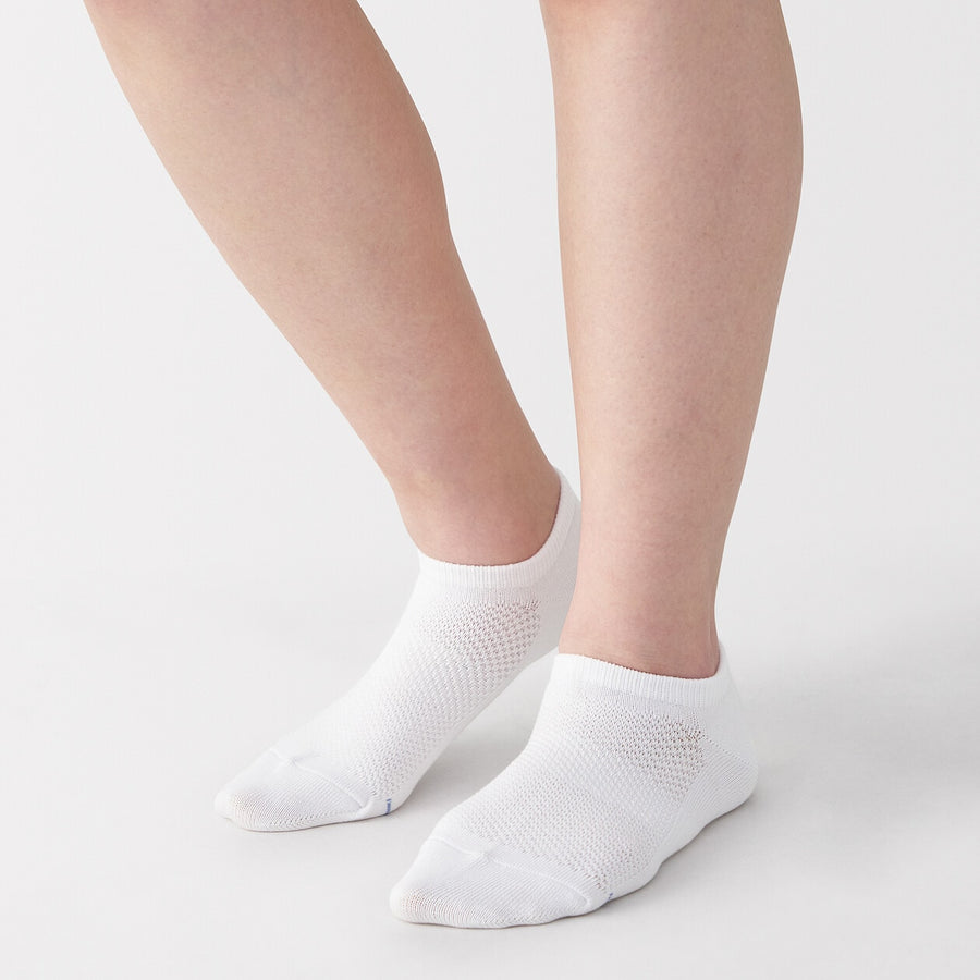 W's right angle breathable cotton sneaker socksWhite21-23cm