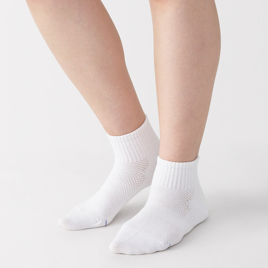 W's right angle breathable cotton short socksWhite21-23cm