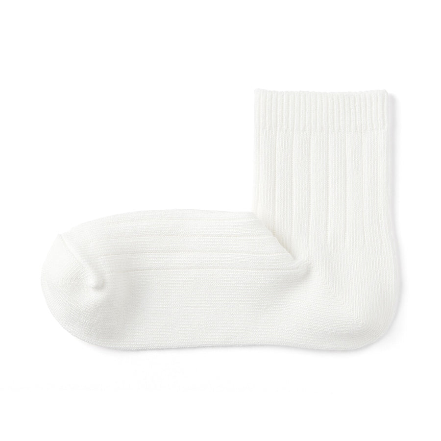 W's right angle strech top ribbed short socksOffWhite21-23cm (AU W 2-4)