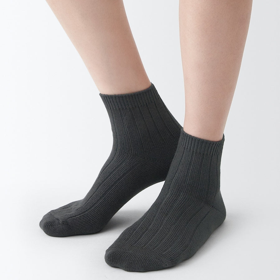 W's right angle strech top ribbed short socksOffWhite21-23cm (AU W 2-4)