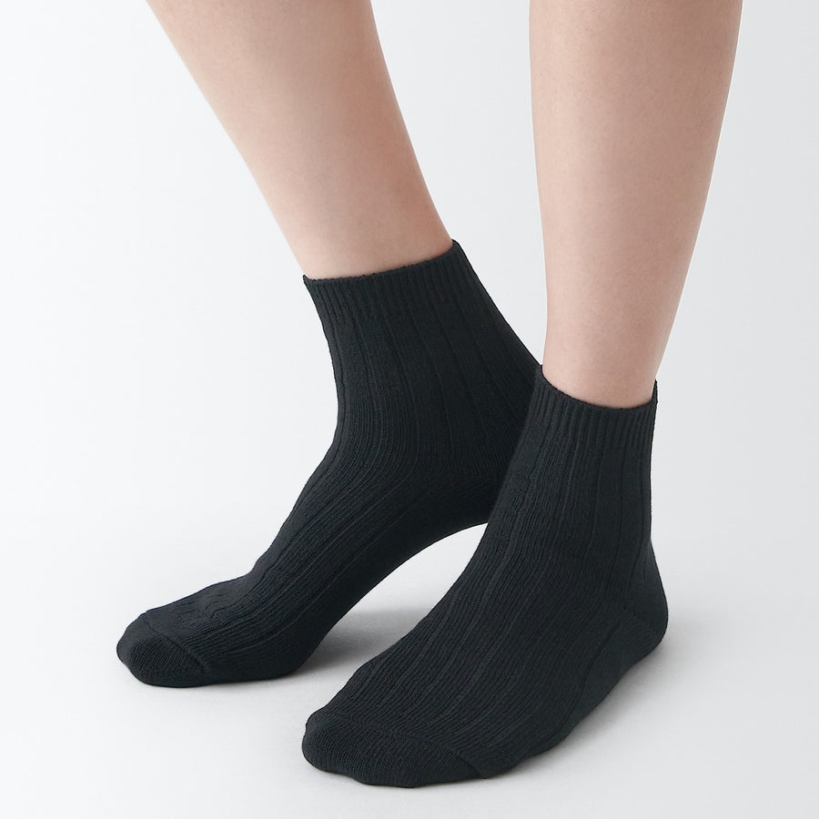 W's right angle strech top ribbed short socksOffWhite21-23cm (AU W 2-4)