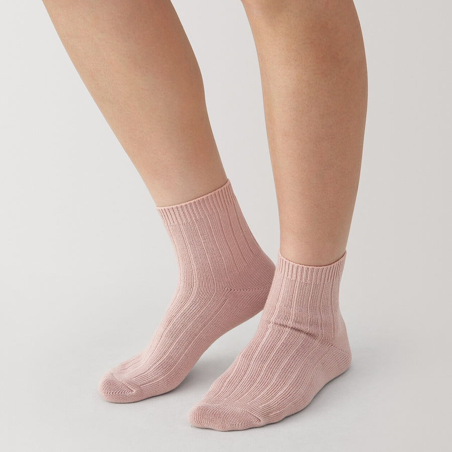 W's right angle strech top ribbed short socksOffWhite21-23cm (AU W 2-4)