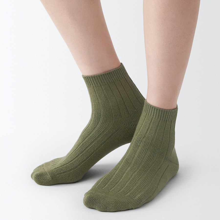 W's right angle strech top ribbed short socksOffWhite21-23cm (AU W 2-4)