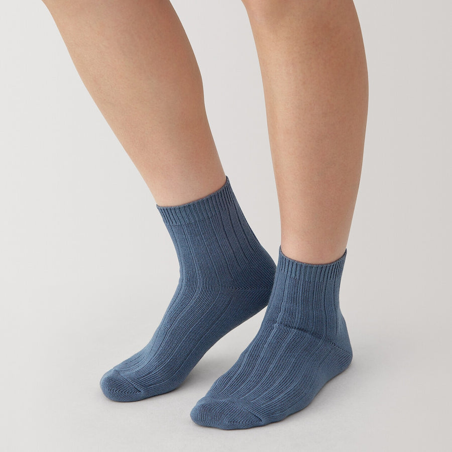 W's right angle strech top ribbed short socksOffWhite21-23cm (AU W 2-4)