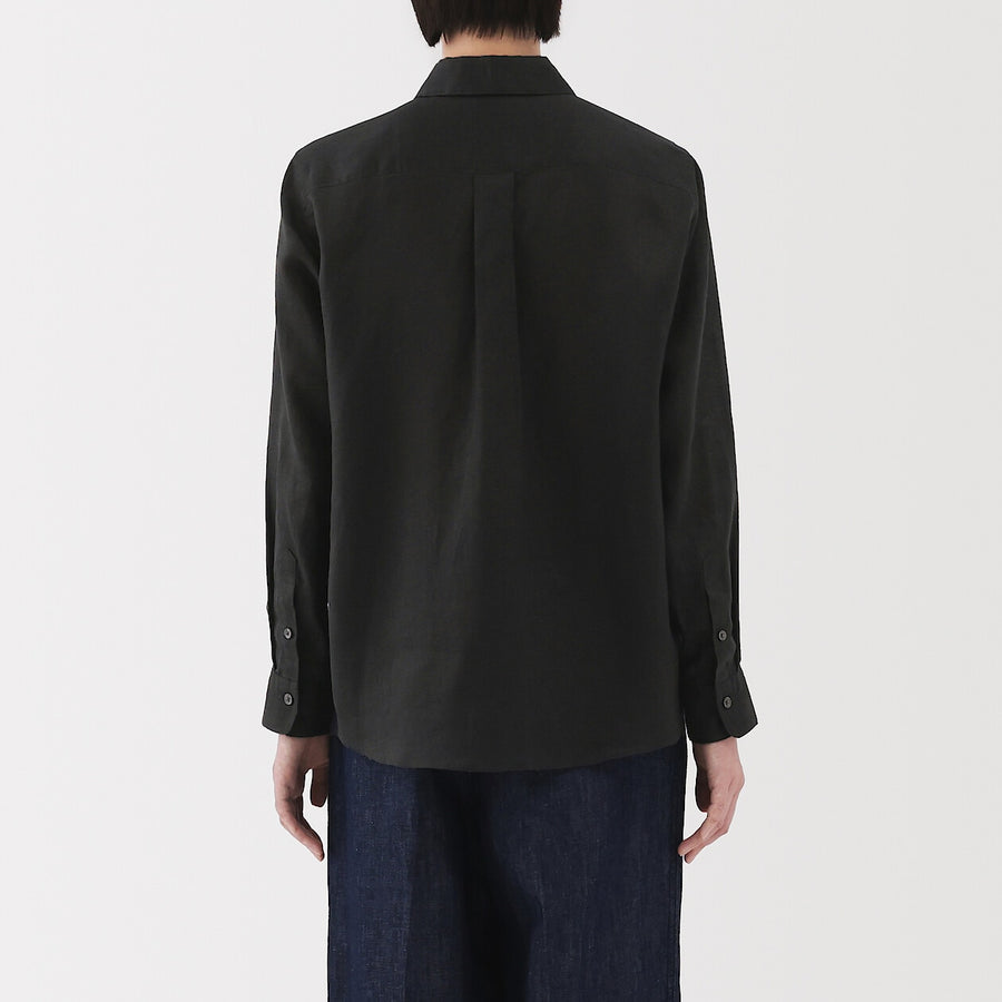 W's Washed linen Regular collar L/S shirtWhiteXS