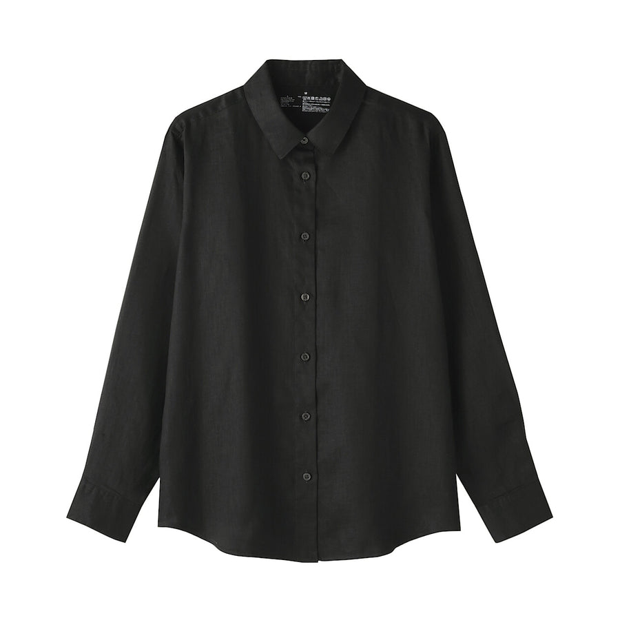 W's Washed linen Regular collar L/S shirtWhiteXS