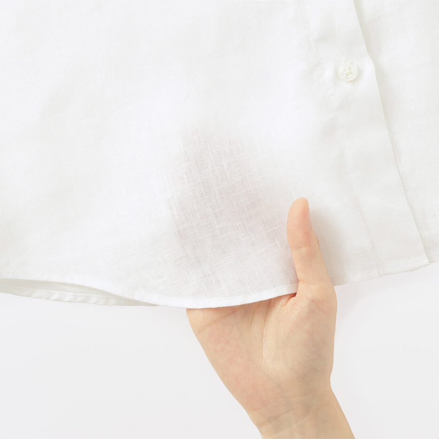 W's Washed linen Regular collar L/S shirtWhiteXS
