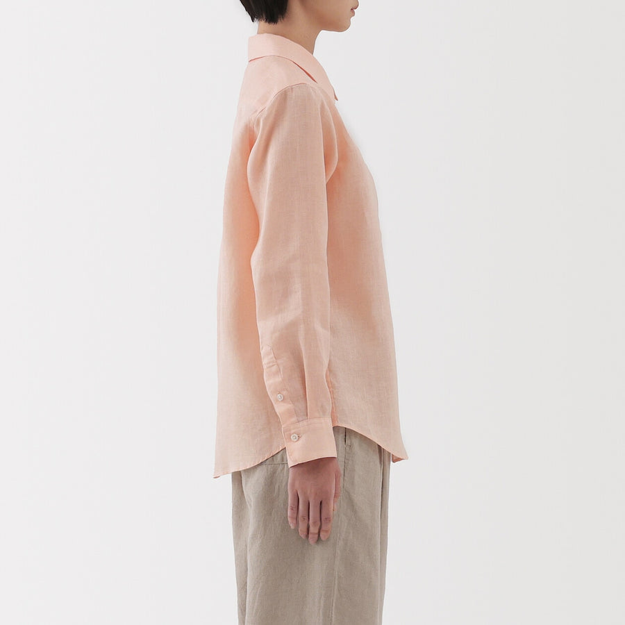 W's Washed linen Regular collar L/S shirtWhiteXS