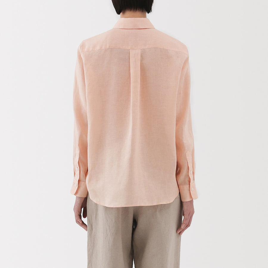 W's Washed linen Regular collar L/S shirtWhiteXS