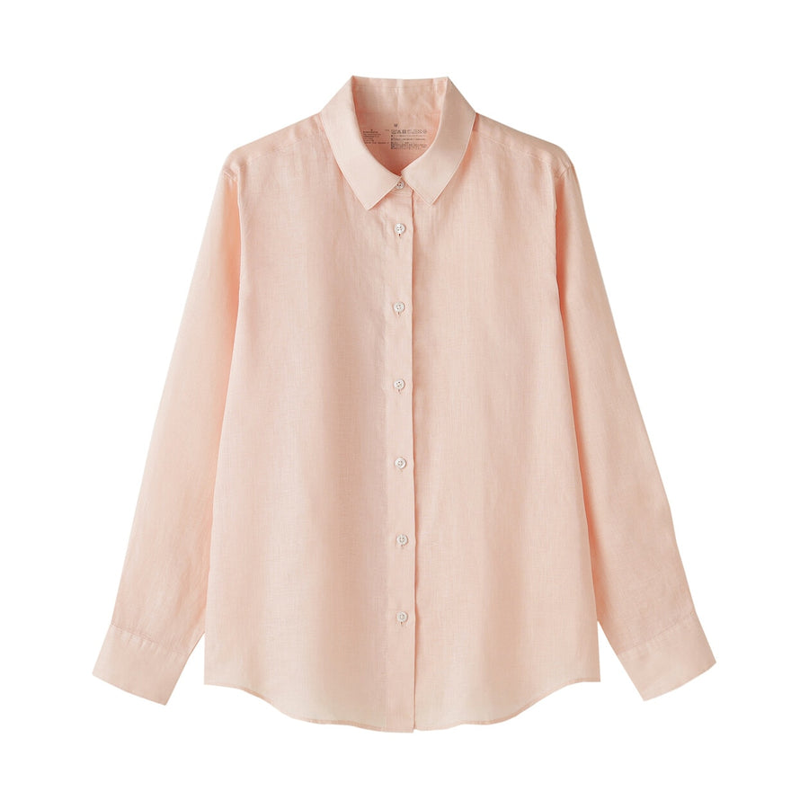 W's Washed linen Regular collar L/S shirtWhiteXS