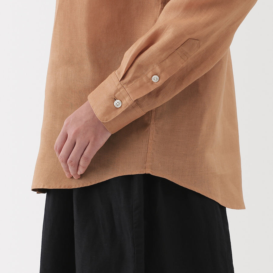W's Washed linen Regular collar L/S shirtWhiteXS