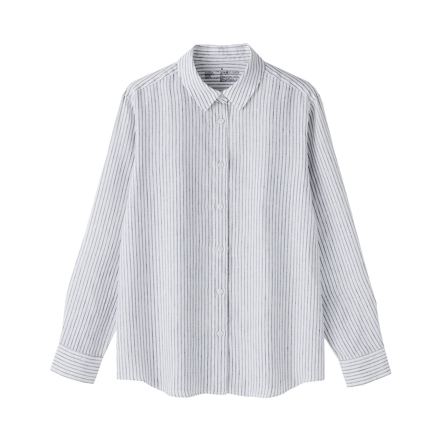 W's Washed linen Regular collar L/S shirtWhiteXS