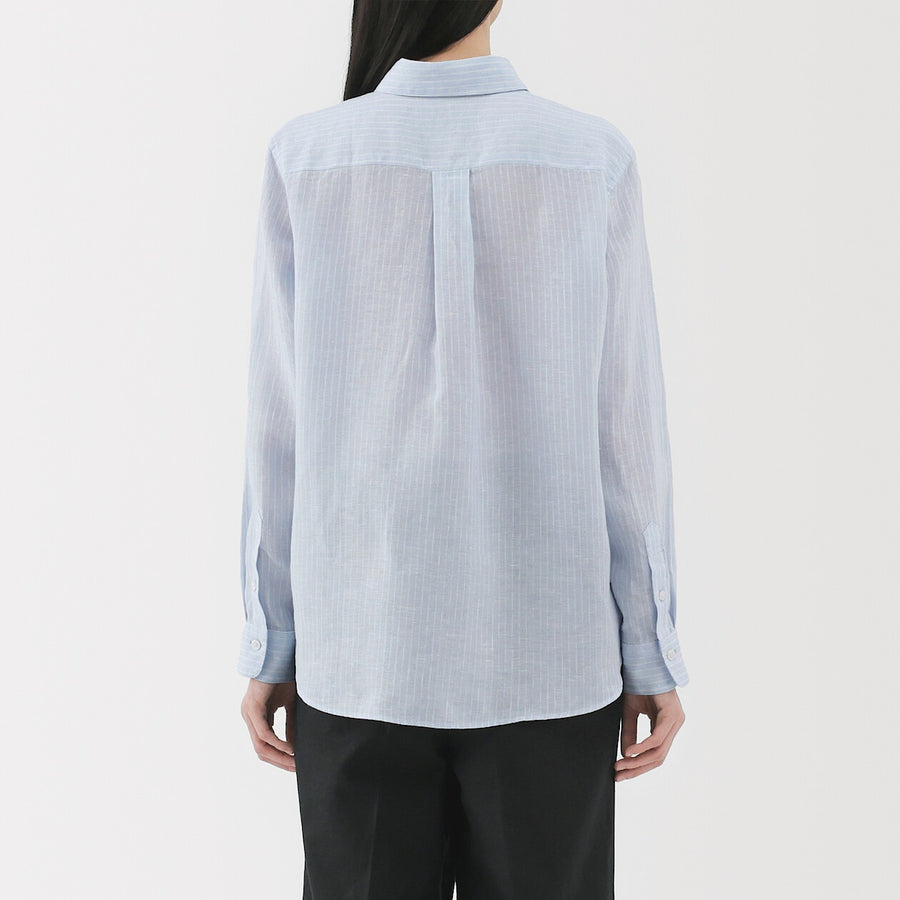 W's Washed linen Regular collar L/S shirtWhiteXS