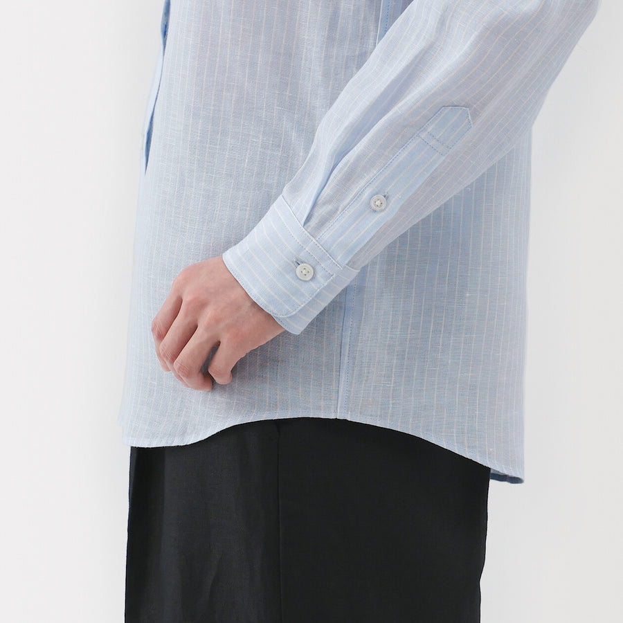 W's Washed linen Regular collar L/S shirtWhiteXS