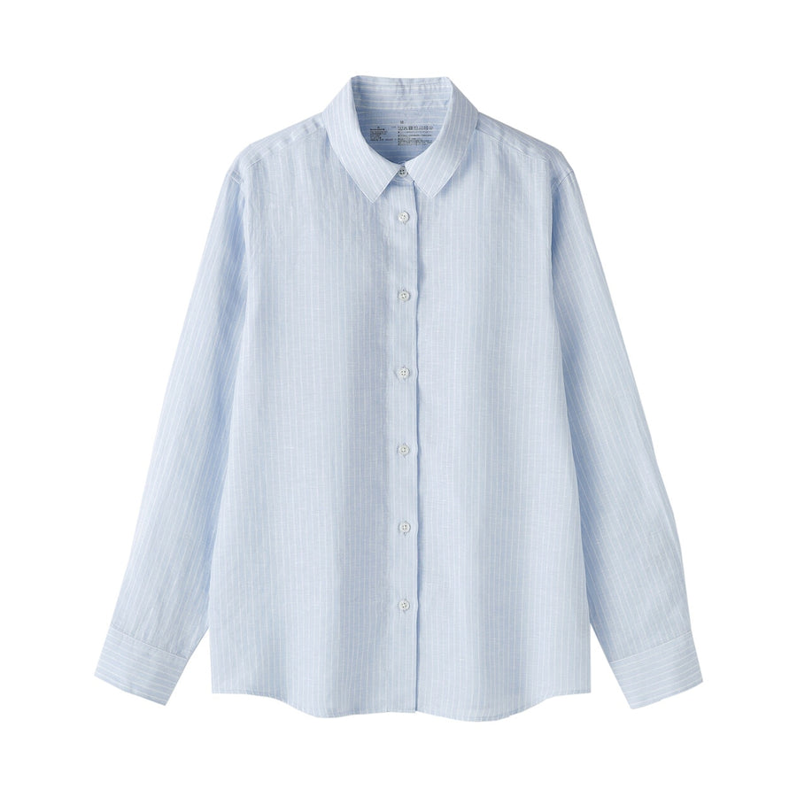 W's Washed linen Regular collar L/S shirtWhiteXS
