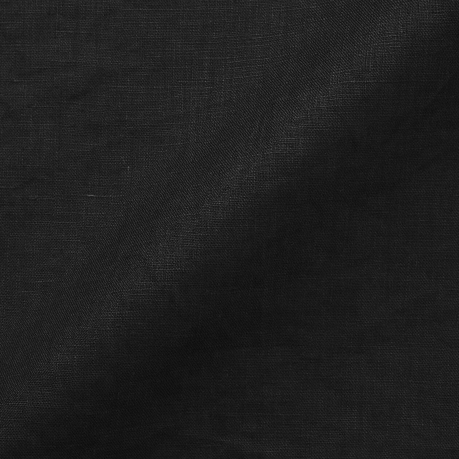 W's Washed linen L/S shirt dress BlackXS