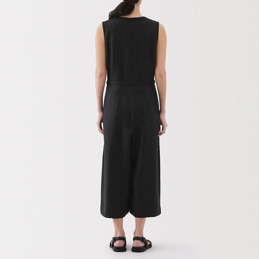 W's Hemp blend twill Jumpsuit BlackXS