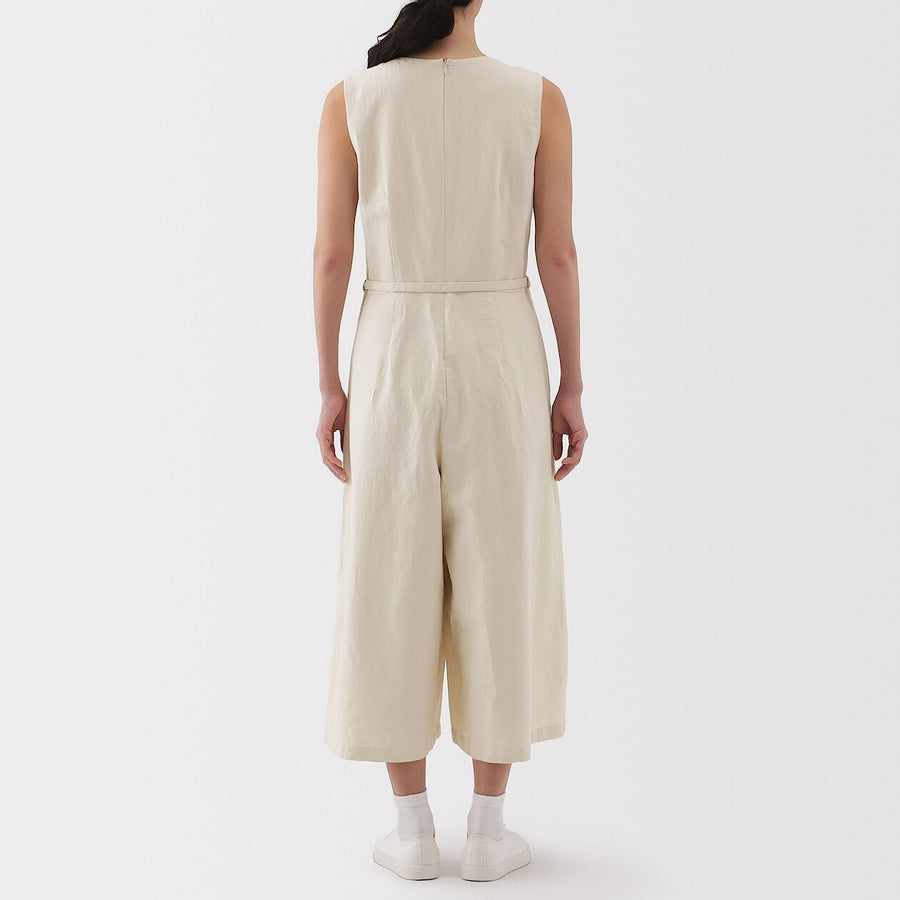 W's Hemp blend twill Jumpsuit BlackXS