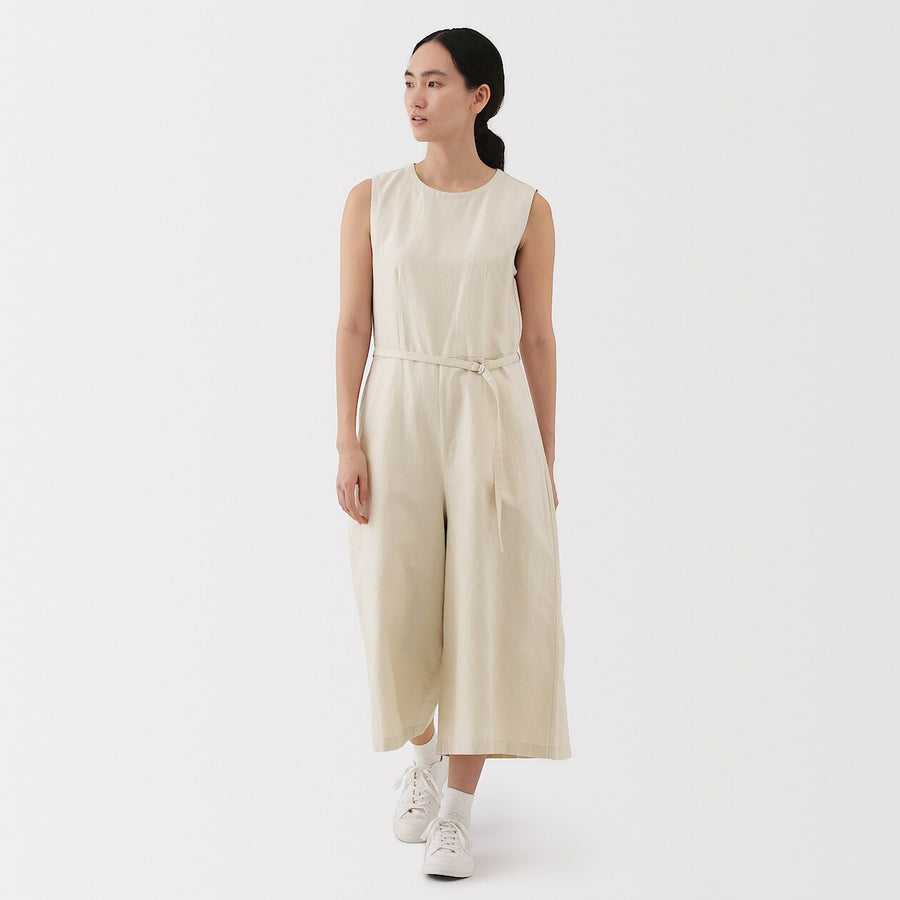W's Hemp blend twill Jumpsuit BlackXS