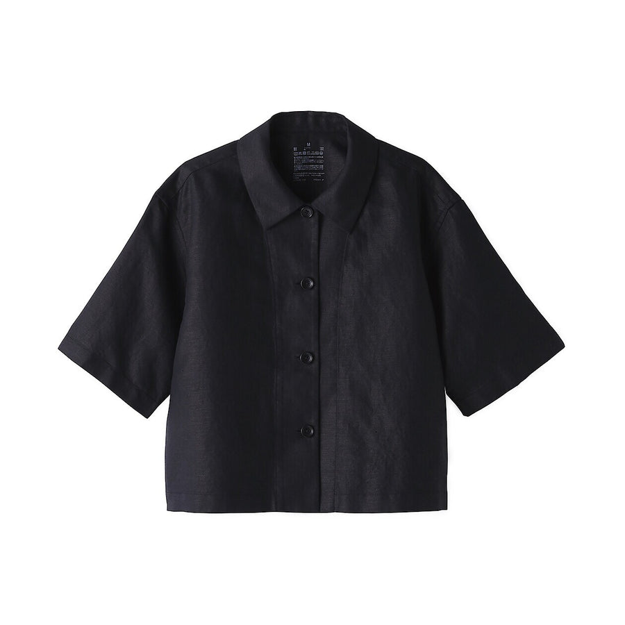 W's Hemp blend twill S/S shirt BlackXS