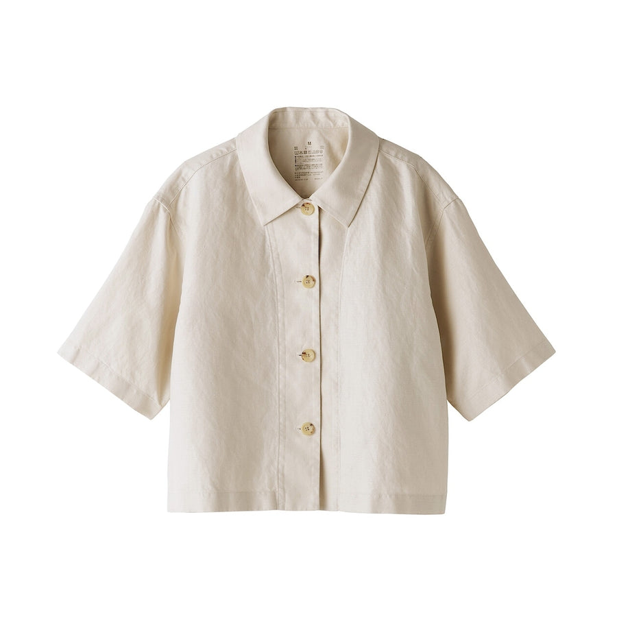 W's Hemp blend twill S/S shirt BlackXS