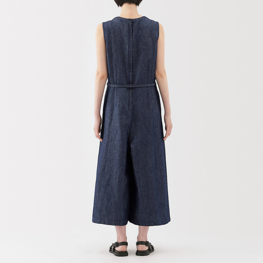 W's Hemp blend denim Jumpsuit NavyXS