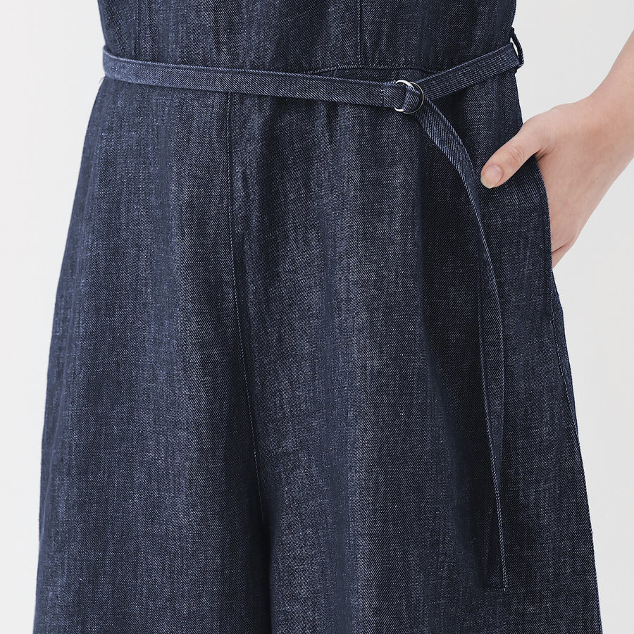 W's Hemp blend denim Jumpsuit NavyXS