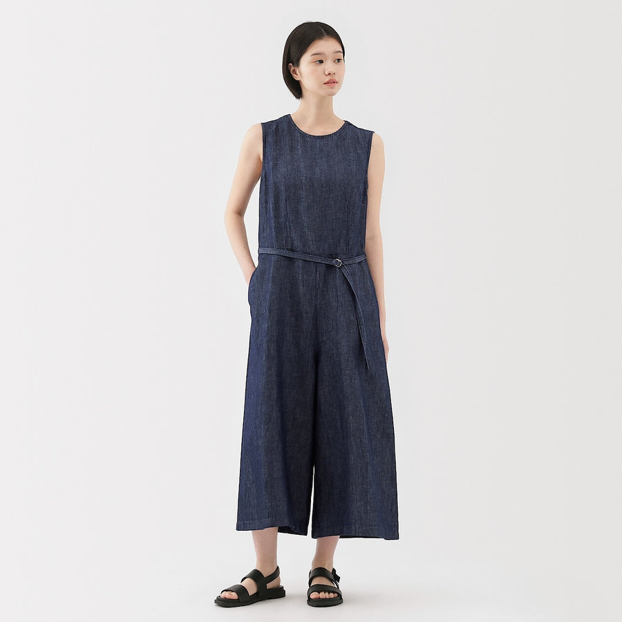 W's Hemp blend denim Jumpsuit NavyXS