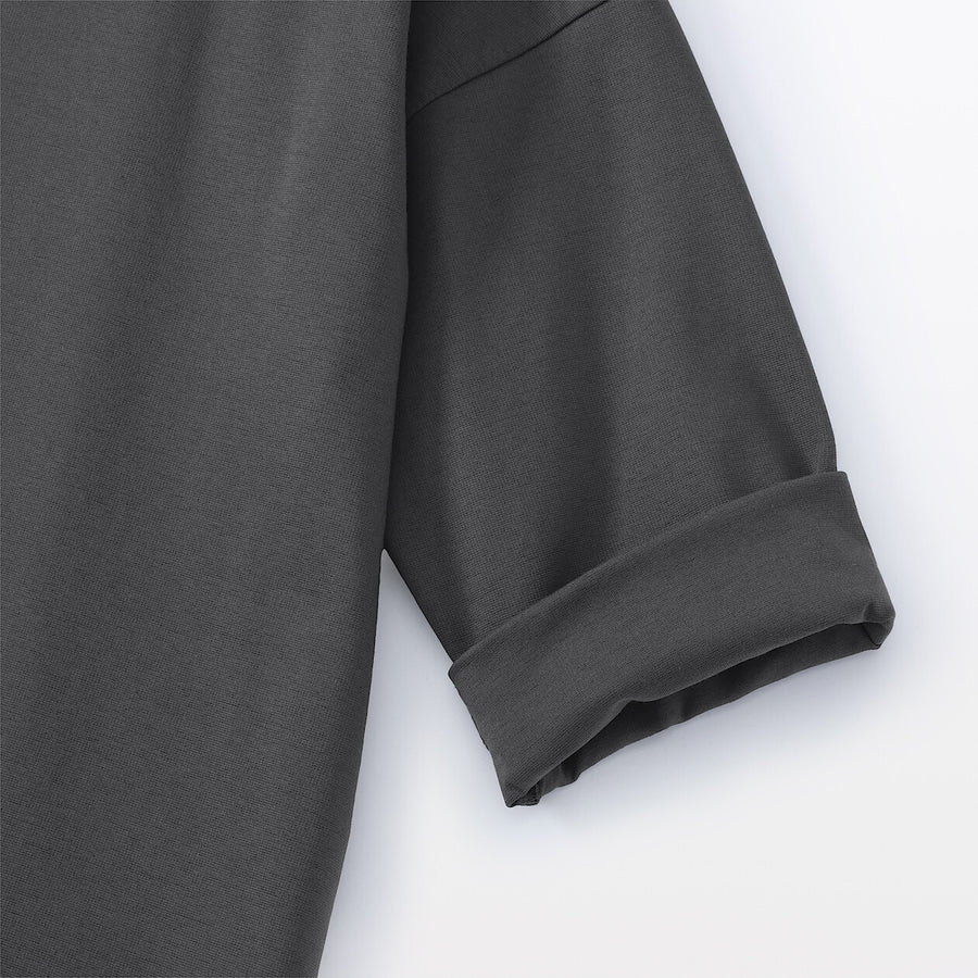 W's Double knitted 3/4 sleeve dress Charcoal greyXS