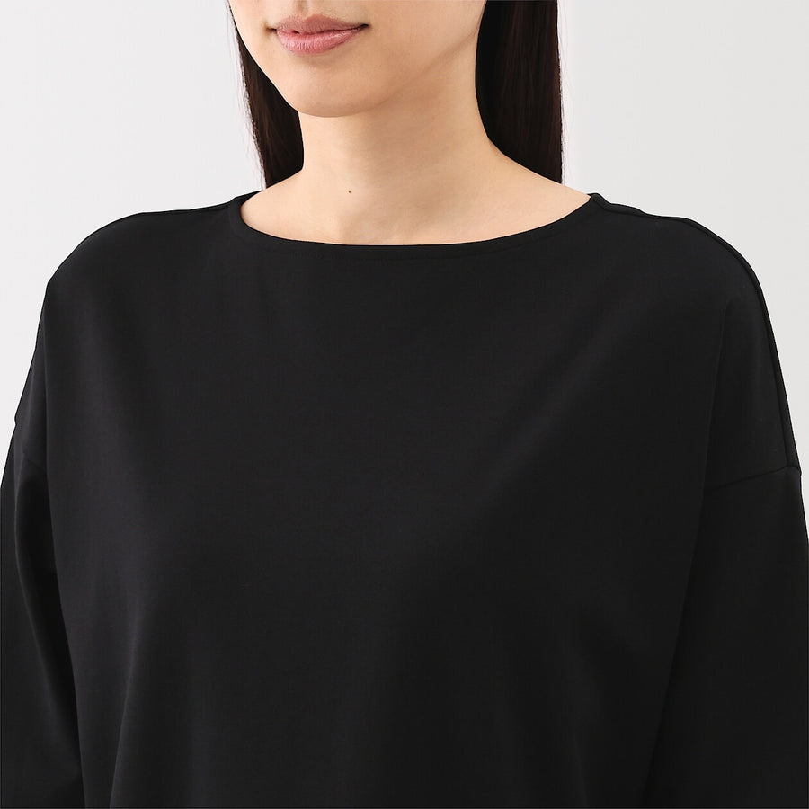 W's Double knitted 3/4 sleeve dress Charcoal greyXS