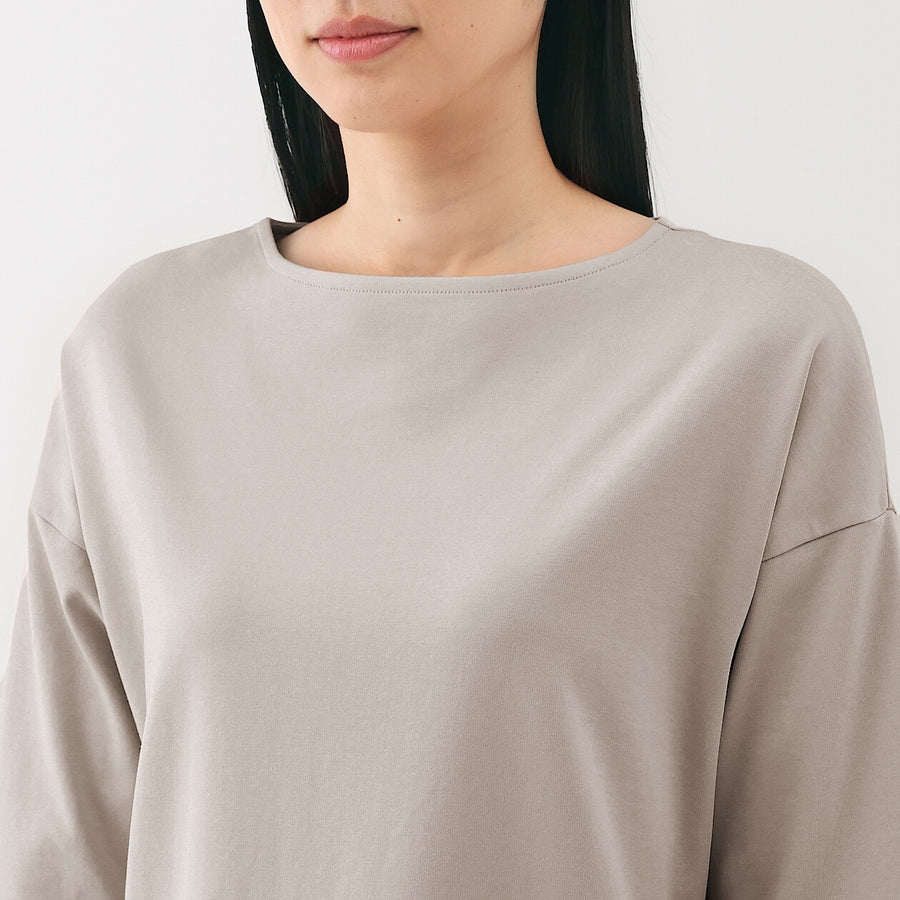 W's Double knitted 3/4 sleeve dress Charcoal greyXS