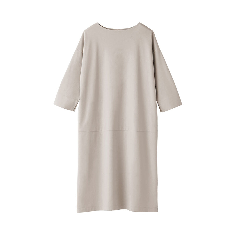 W's Double knitted 3/4 sleeve dress Charcoal greyXS