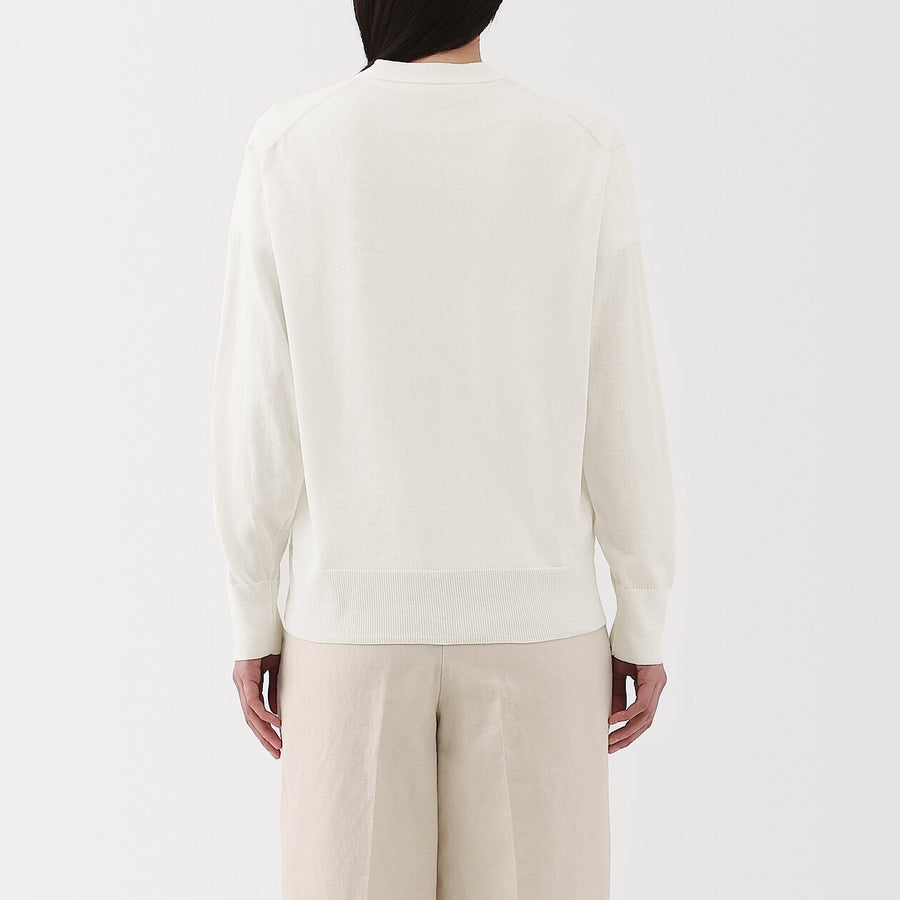 W's Light knit V neck cardigan WhiteXS