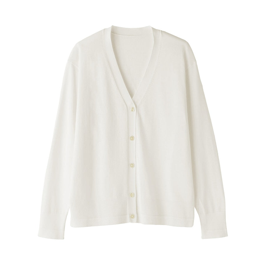 W's Light knit V neck cardigan WhiteXS