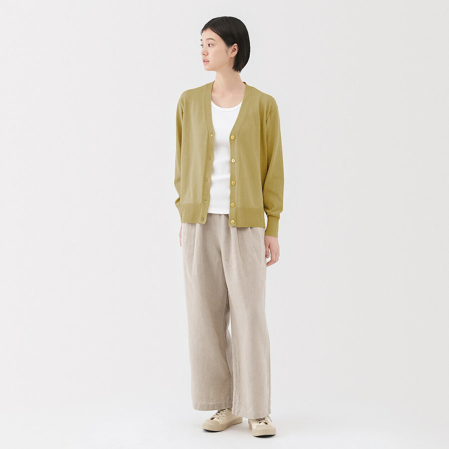 W's Light knit V neck cardigan WhiteXS