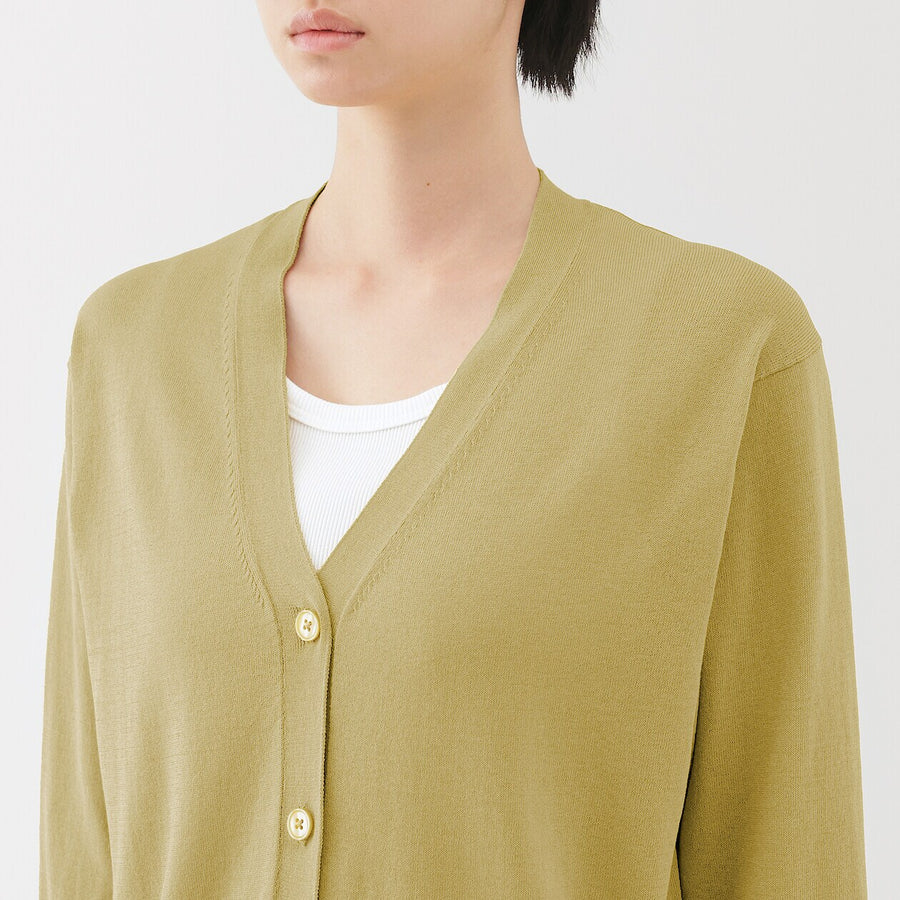 W's Light knit V neck cardigan WhiteXS