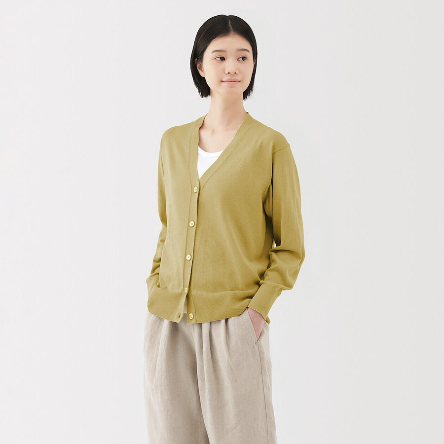 W's Light knit V neck cardigan WhiteXS