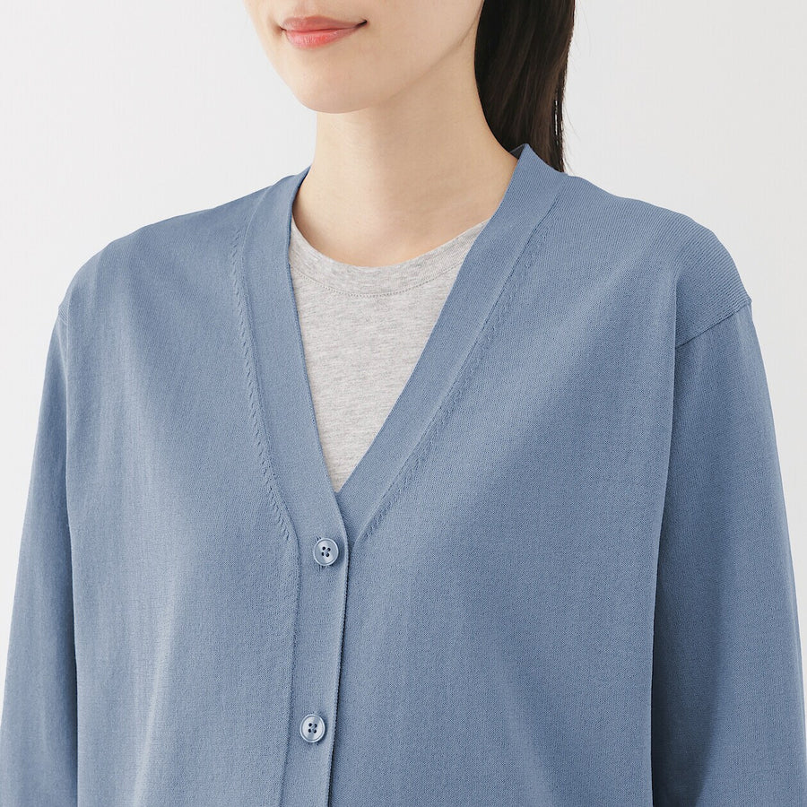 W's Light knit V neck cardigan WhiteXS