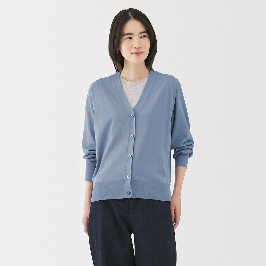 W's Light knit V neck cardigan WhiteXS