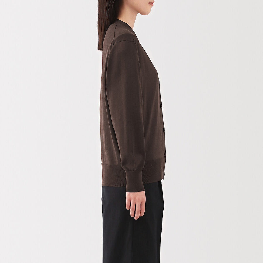 W's Light knit V neck cardigan WhiteXS