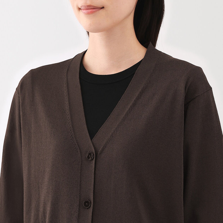 W's Light knit V neck cardigan WhiteXS