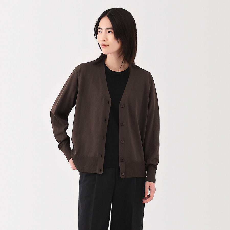 W's Light knit V neck cardigan WhiteXS