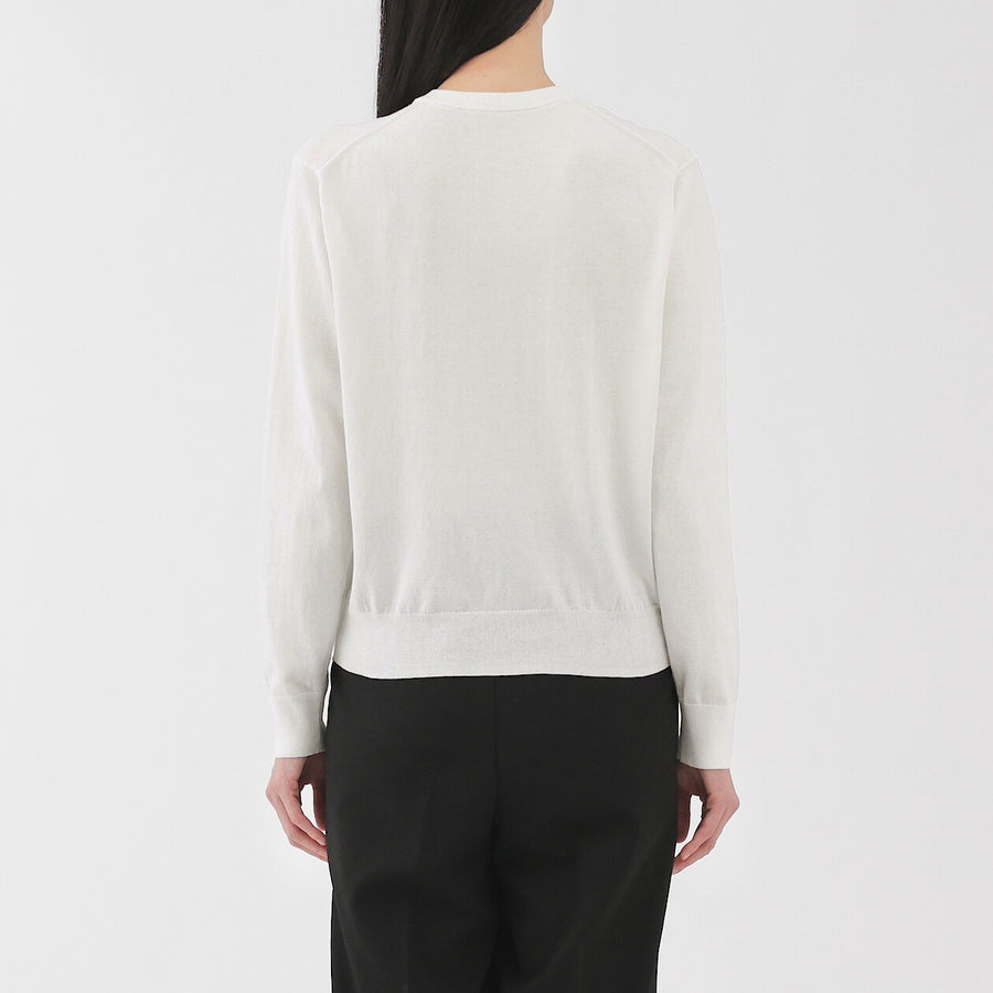 W's UVprotection hightwisted yarn crewneck cardiganOff whtXS